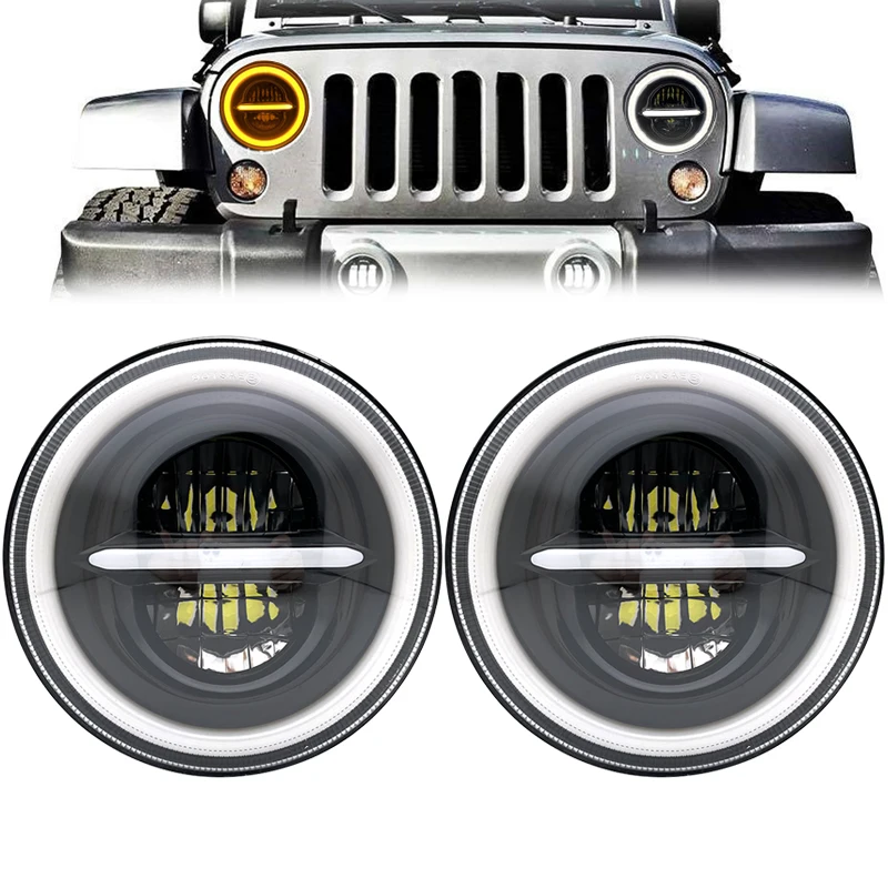 

For Nissan Patrol Y60 Hummer H1&H2 Lada 4X4 7inch LED Headlight DRL For Jeep Wrangler TJ JK LJ CJ 7inch for Land Rover Defender