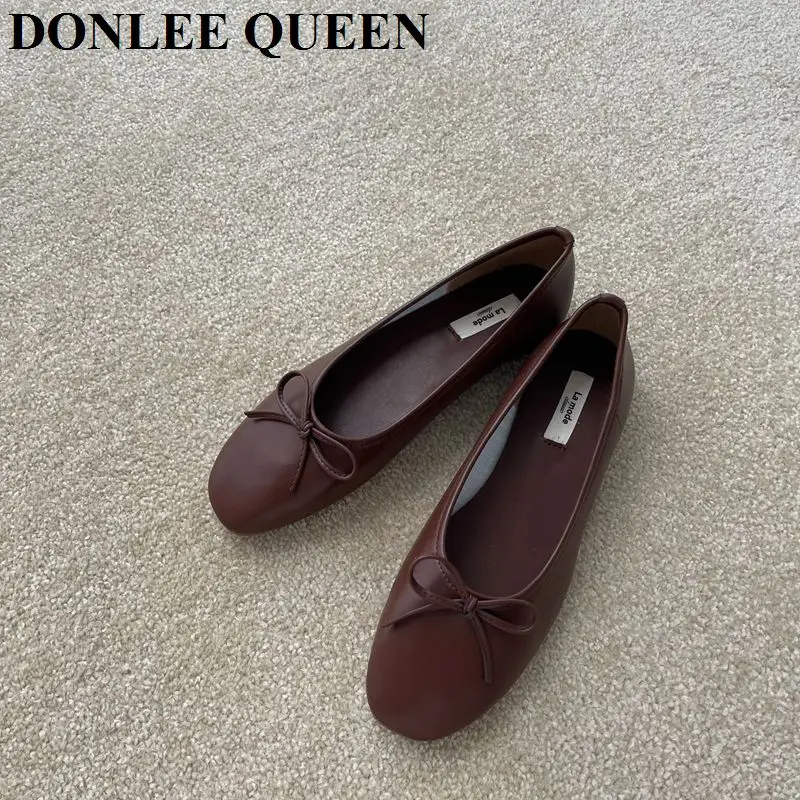 2024 Fashion Leopard Flats Shoes Women Flat Ballerina Casual Slip On Soft Moccasin Round Toe Shallow Female Boat Shoe Dress Muje