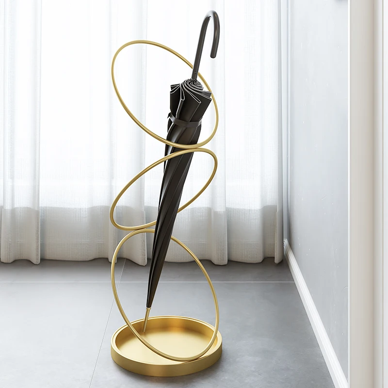 

zq Nordic Wrought Iron Umbrella Stand Hotel Entrance Umbrella Bucket Umbrella Stand Household Umbrella Stand