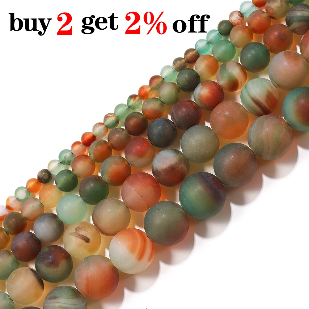 1strand/lot 4 6 8 10 12mm Matte Multicolor Peacock Agates Beads Stone Round Loose Bead For DIY Bracelet Jewelry Makings Supplies image 2
