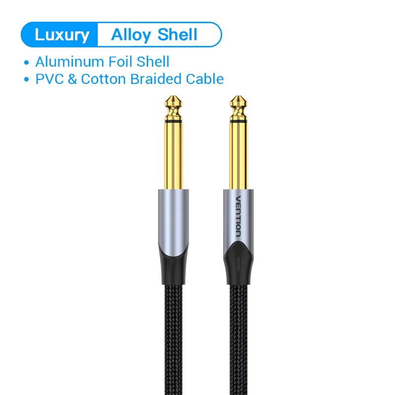 Ventie Aux Gitaarkabel Jack 6,5 mm naar 6,5 mm Audiokabel voor Gitaar Mixer Luidspreker Stereo Jack 6,35 mm Aux-kabel 1m 3m 5m 10m