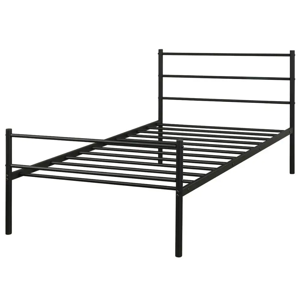 Twin Size Metal Bed Frame Platform Mattress Foundation W/Headboard