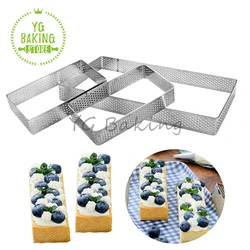 4/6/8 PCS DIY Perforated Mousse Cake Ring Stainless Steel Egg Tart Molds French Dessert Cookies Circle Mould Pastry Baking Tools