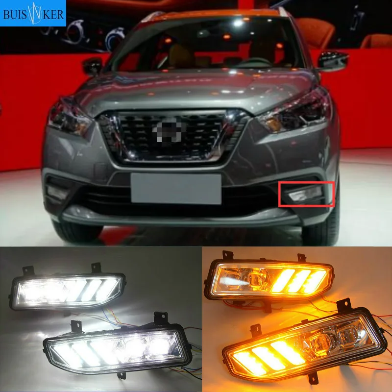 2PCS For Nissan Kicks 2019 2020 Turning Yellow Signal Relay Waterproof Car 12V LED DRL LED Daytime Running Light