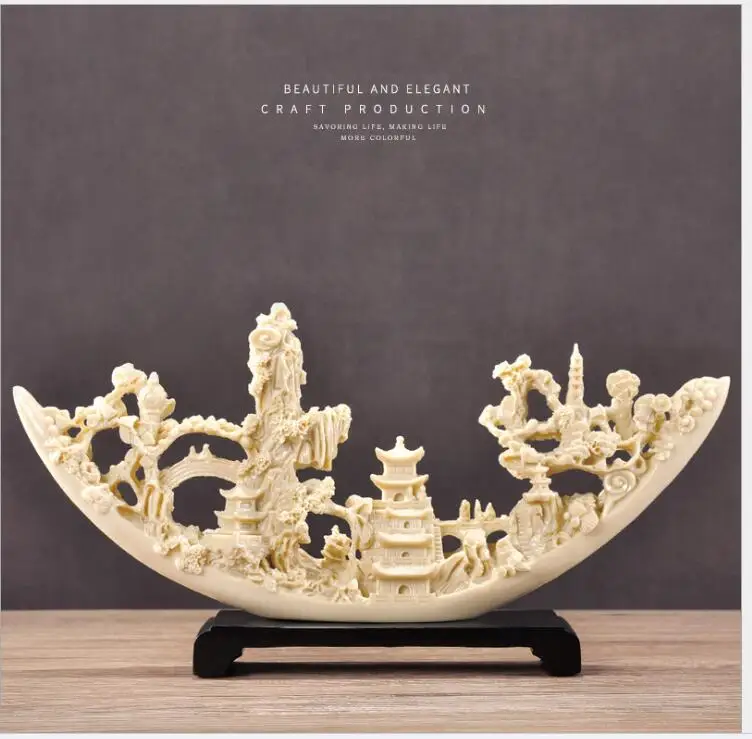 

European Resin Sailing Figurines Crafts Home Office Opening Gifts Sculpture Ornament Fengshui Hotel Ivory Desk Statue Decoration