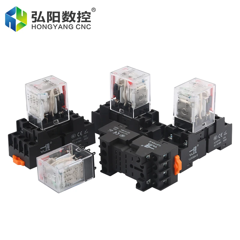 Relè di potenza bobina 24VDC 220VAC relè universale 8 Pin 14 Pin piccolo relè intermedio elettromagnetico con Base presa