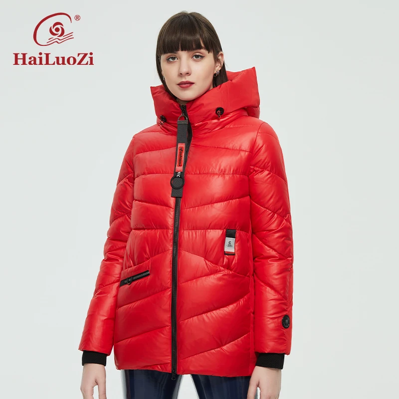 

HaiLuoZi 2022 New Winter Jacket Women's Collection Warm Fashion Jacket With Unusual Design and Colors Coats Hooded Parkas 886