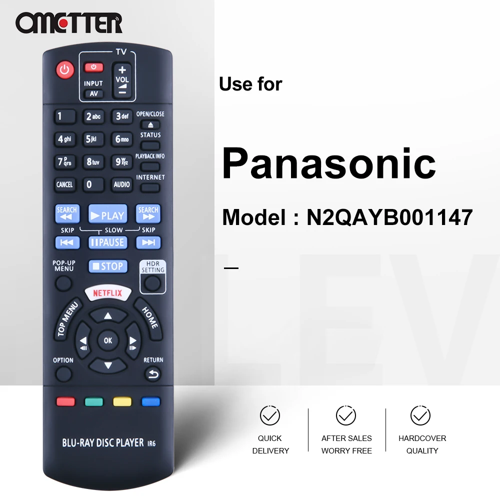 Adatto per Panasonic Eluga Ray blu-Ray DVD Remote Control muslimex DP-UB820 DP-UB824 DP-UB820K DP-UB820-K