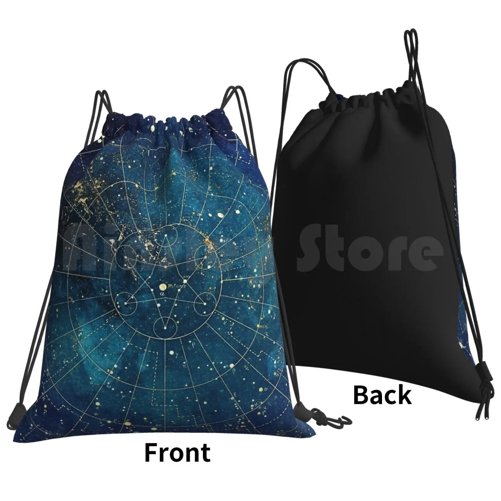 Star Map : : City Lights Backpack Drawstring Bag Riding Climbing Gym Star Polaris North Star Space Dark Night