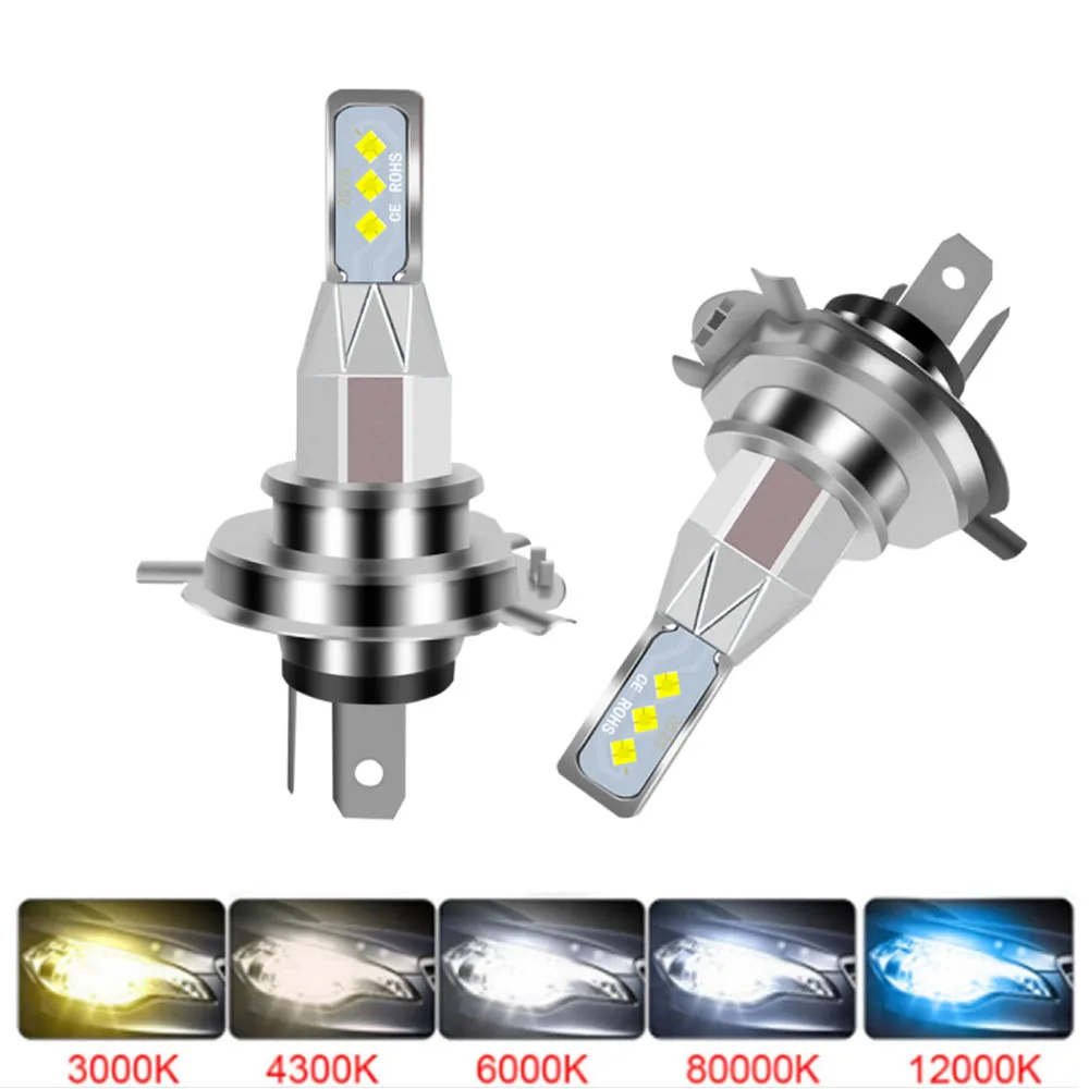 

Muxall 2Pcs Car Light LED H4 9003 HB2 Mini Car Headlight Bulbs 12V 3000K 6000K 8000K For Auto Fog Lamp 2525 Chips 16000LM