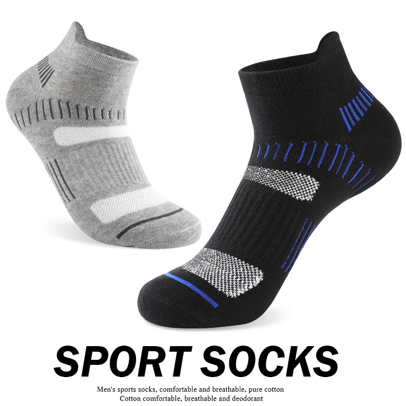 夏男性足首Socks10ペア高品質綿運動クッション通気性カジュアルスポーツソックス男性ショートソックスサイズ38-48