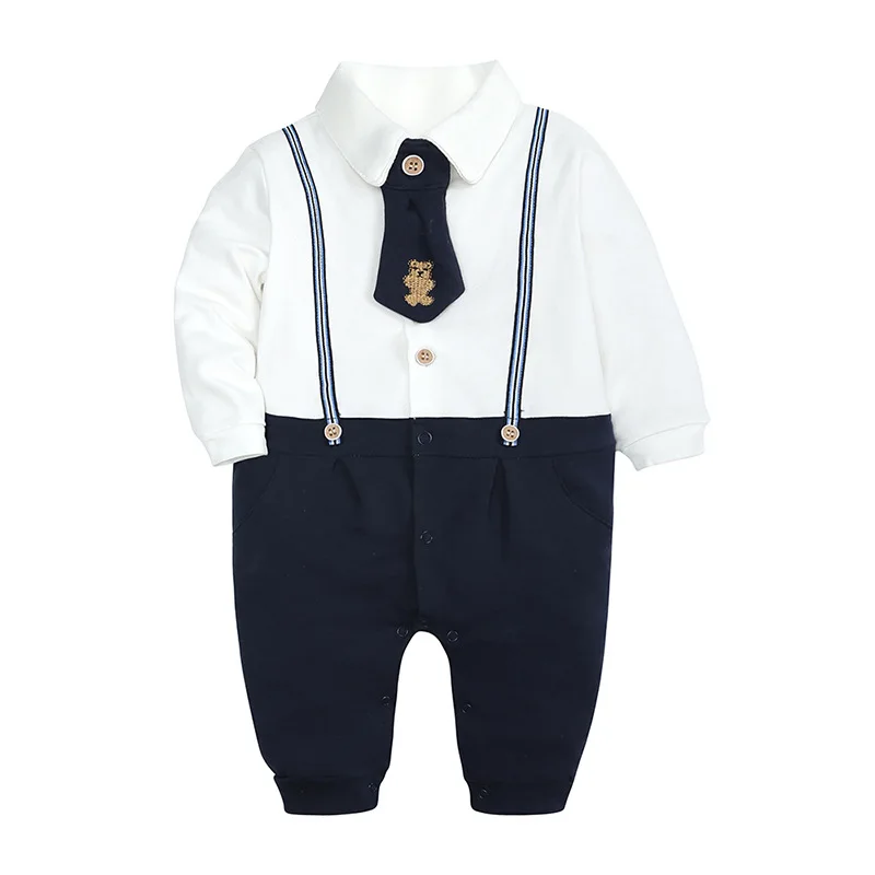 

Cotton Infant Costumes Baby Boys Clothes Tuxedo Newborn Spring Rompers Children's Long Sleeve Fall One Piece