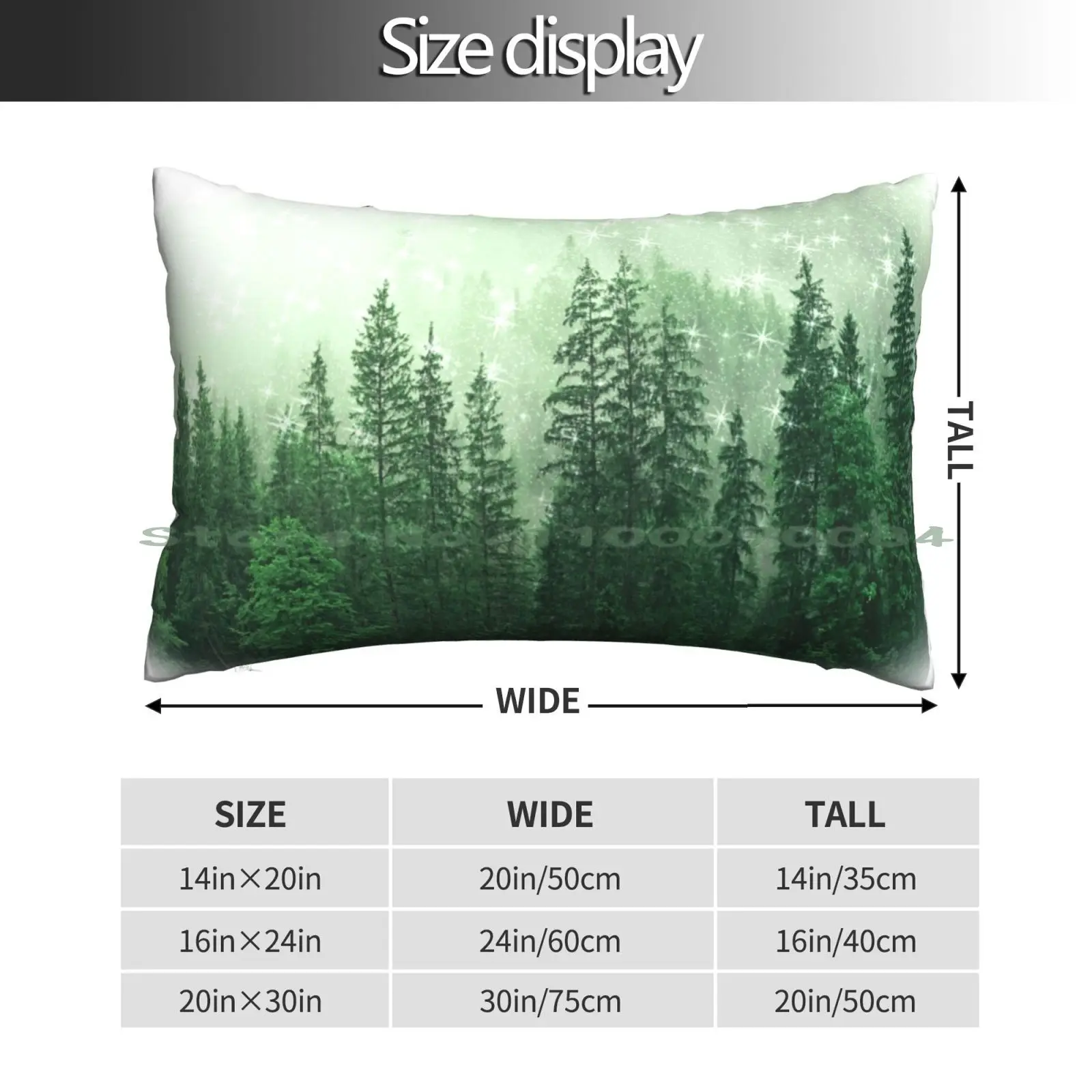 Foggy Green Forest Landscape And Pine Cones Autumn Fall Pattern Nature Trees Wood Pillow Case 20x30 50*75 Sofa Bedroom Patterns