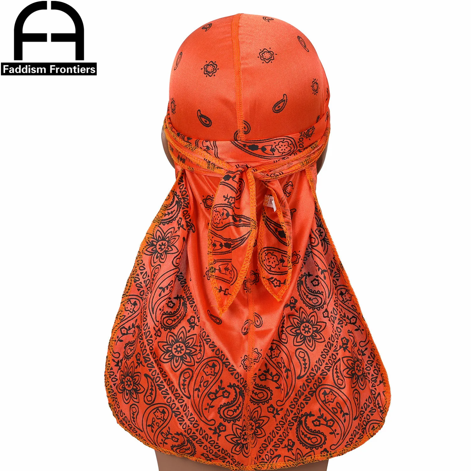 Premium Herren Seide Durag Paisley Design Druck Seidige Durags Lange Träger Kopfbedeckung Kopftuch Wellenkappe Headwrap Durags – Detail 6