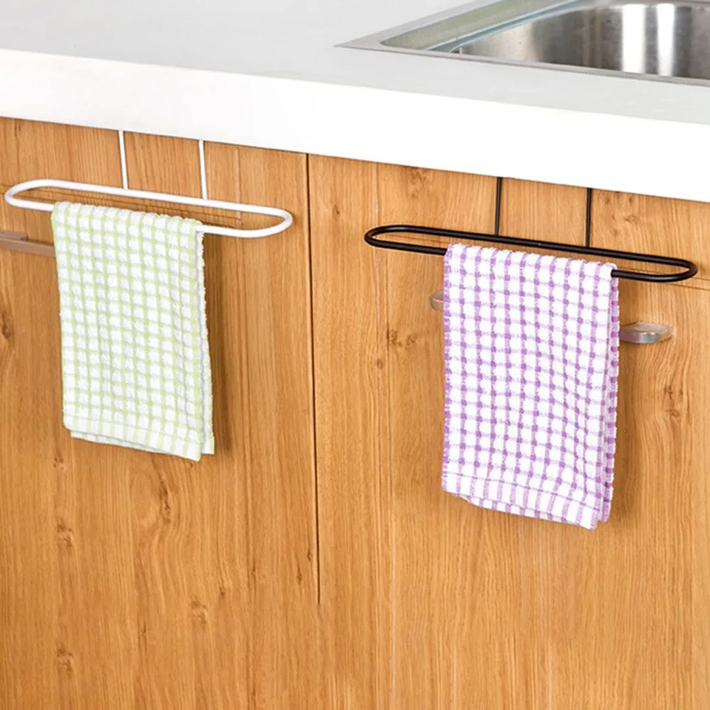 2Pcs 26.5X5X5.5ซม.ห้องครัวการจัดเก็บเศษผ้า Rack ไม่มีเจาะประตูกลับประเภท Finishing Rack ชั้นวาง Multi อเนกประสงค์ประตูด้านหลัง Rack