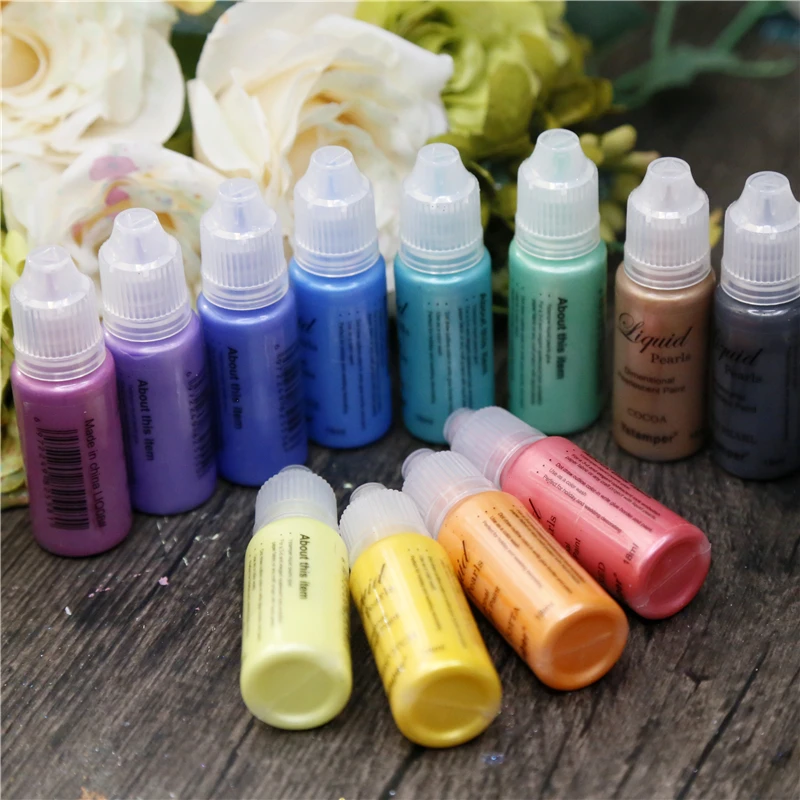 Three-dimensional decorative glue 3D pearlescent glue soft pottery cloth art jewelry handmade acrylic paint pearl liquid