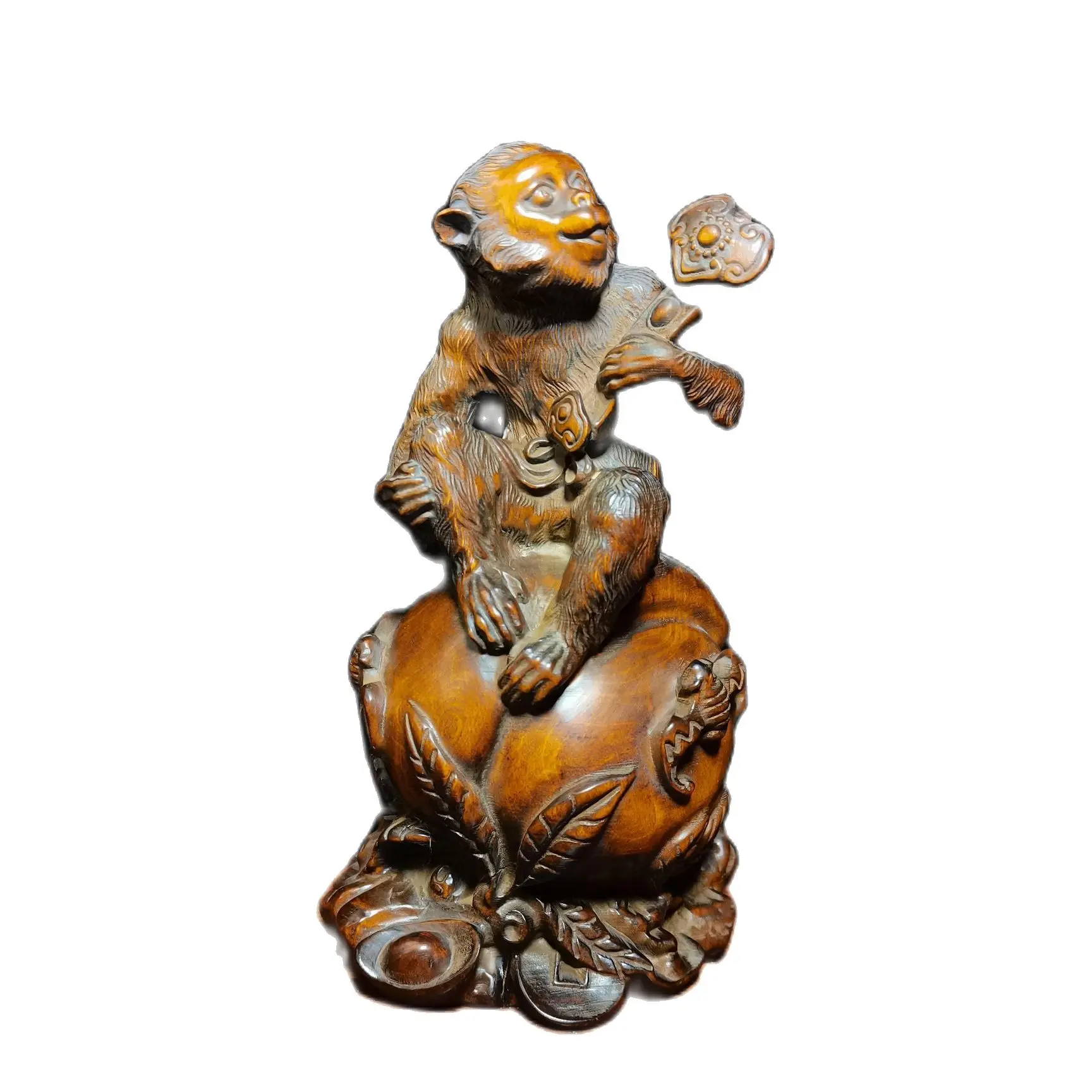 

wood carving Home Arts Craft wooden decorative decor bat monkey statues fortune figurines for interior Decoration home