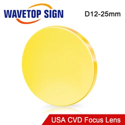 WaveTopSign-EUA CVD ZnSe Focus Lens, corte a laser CO2 e máquina de gravura, Dia 12-25mm, FL 38.1, 50.8, 63.5, 76.2, 101.6, 127mm