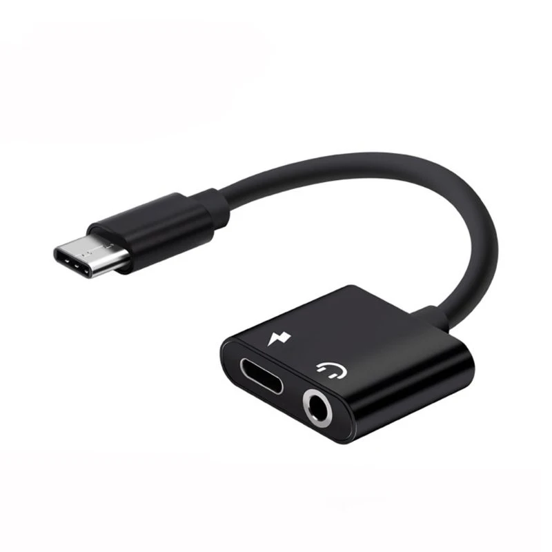 

Type C To 3.5MM Audio Aux Connector Charging Port Two-in-One Type-C Audio Charging AUX Adapter Cable Songs Call Adapter