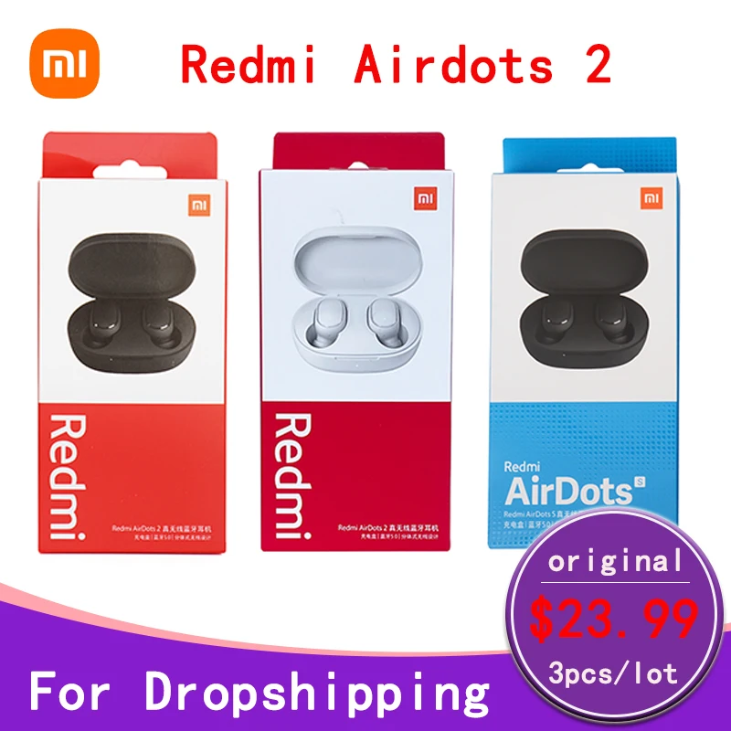 3/6 Cái/Nhiều Xiaomi Redmi Airdots 2 TWS Không Dây Tai Nghe Chụp Tai AI Điều Khiển Tai Nghe Chuyên Game Có Mic Xiaomi Chính Hãng Airdot S Tai Nghe Nhét Tai