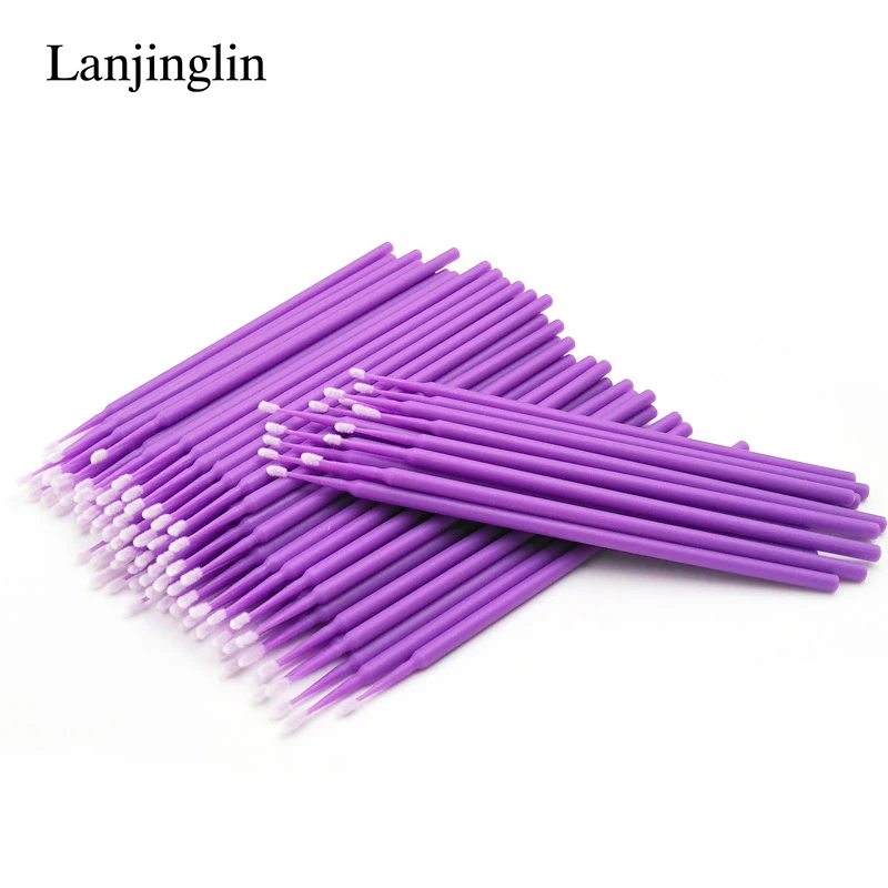 5/100PCS Disposable Cotton Swab Colorful Individual lash Applicators Mascara Brushes Eyelash Extension Micro Brush Make up Tools