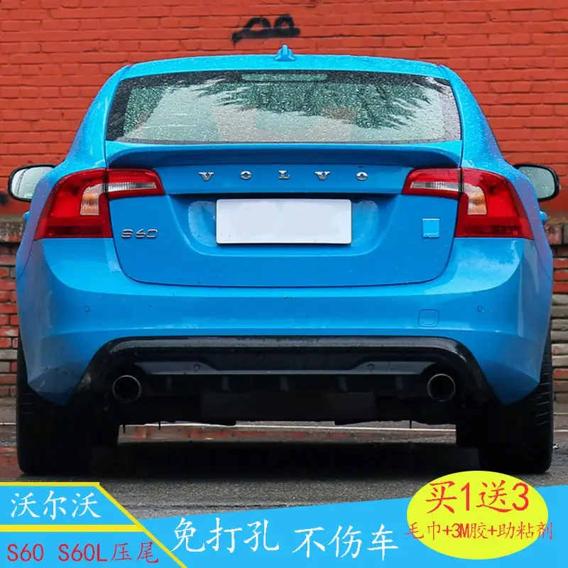 For Volvo S60 Spoiler ABS Material Car Rear Wing Primer Color Rear Spoiler For Volvo S60 s60l S60L Spoiler 2012-2017