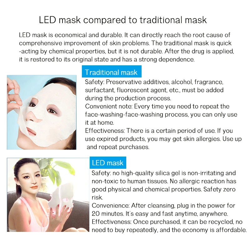 Electric LED Mask 7 Colors Photon Therapy Mask Light Therapy Skin Rejuvenation Anti Acne Wrinkle Removal Beauty Home Use Machin