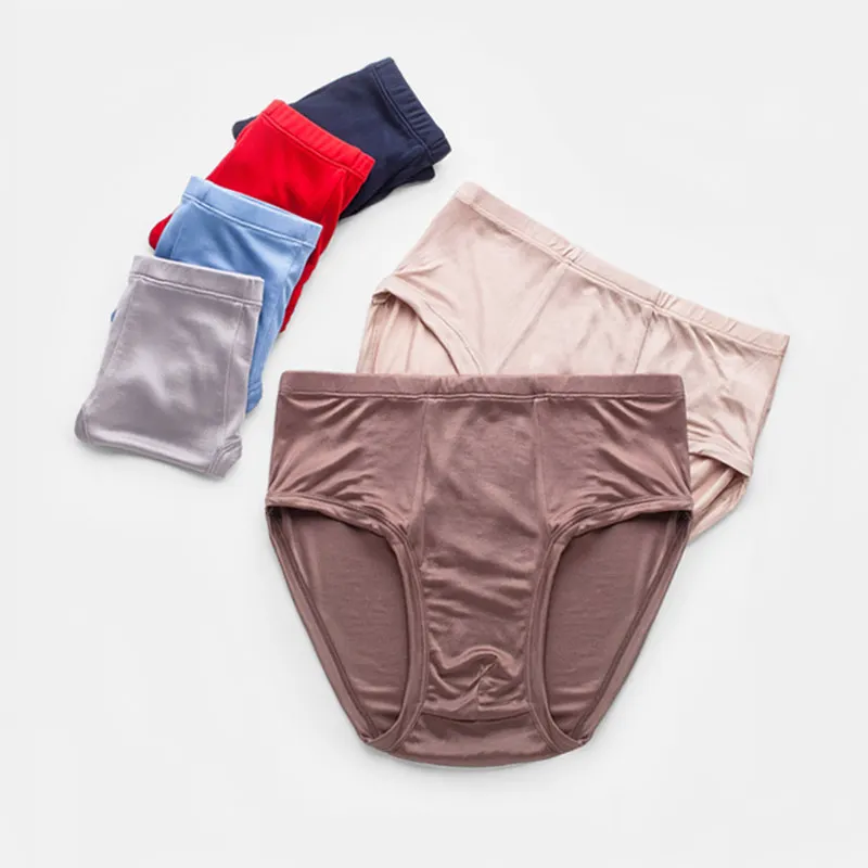 

Birdsky OM-05, Men's briefs 70% viscose 30% mulberry silk knitted panties, mid Waist, quick dry, soft thin, 6 solid colors