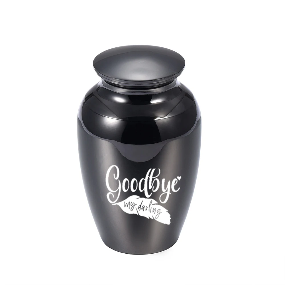 Goodbye my darling-Feather cremation urn funeral ashes jar keepsake human/pet memorial ashes jar