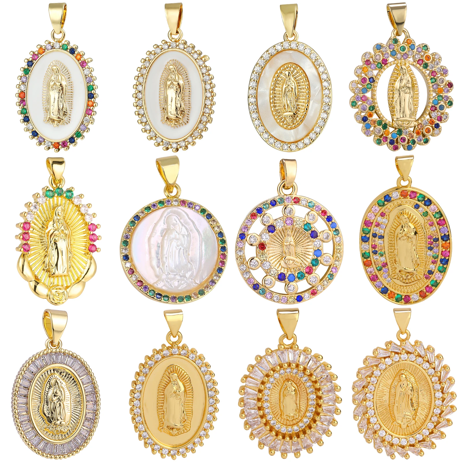 Juya DIY Religious Jewelry Supplies God Mother Saint Virgin Mary Charms For Christian Rosary Talisman Pendant Jewelry Making