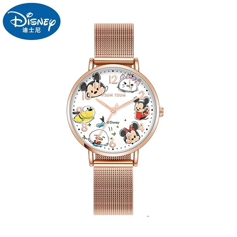 Disney Official Lady New Casual Quartz Wristwatch Gift Clock Women Fashion Female Micky Minne Mouse TsumTsum Hot Relogio Feminin