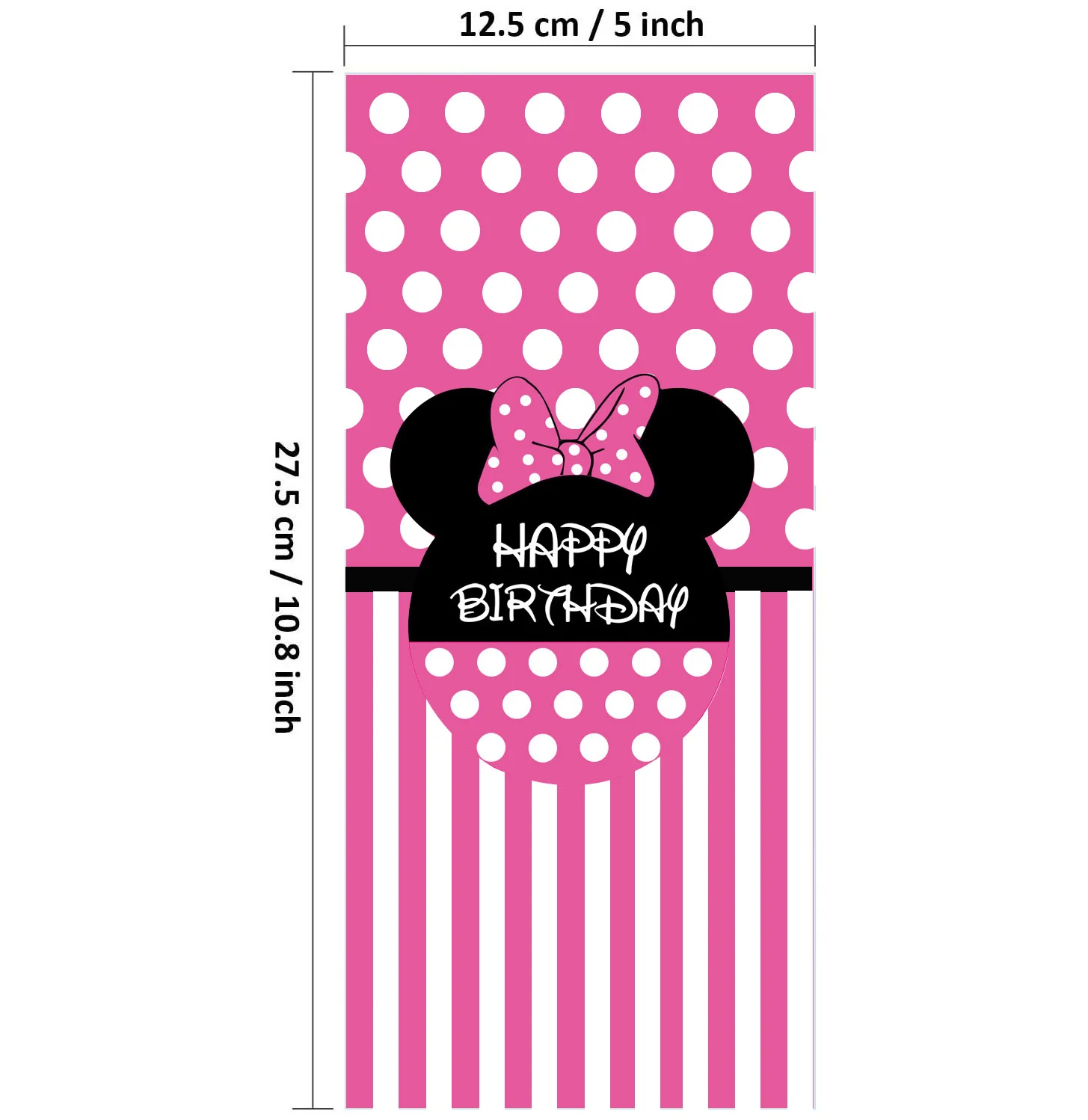 Pink Minnie Ears Cellophane Treat Bags Good for Bakery Cookies Candies Dessert with Sliver Twist Ties for Birthday Party Favors