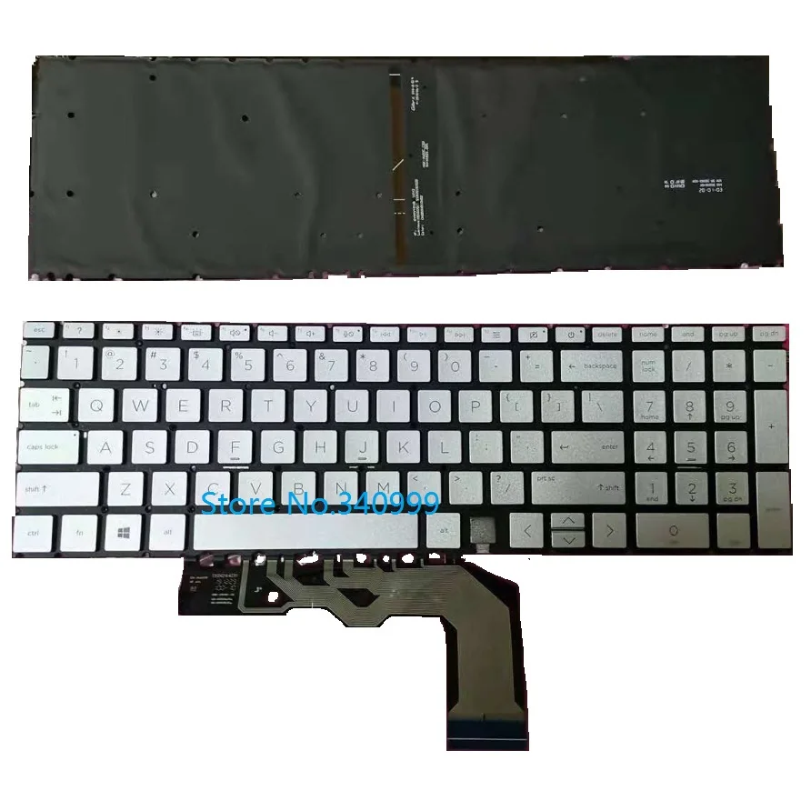 

US For HP ENVY 15-ED 15-ED0000 15M-ed0000 Laptop Keyboard Backlit Silver