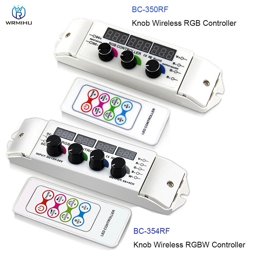 botao remoto sem fio dimmer controlador de tira rgb rgbw led 5050 3528 dc12v dc24v bc350rf bc 354rf 6a x 3ch saida 5a 4ch 01