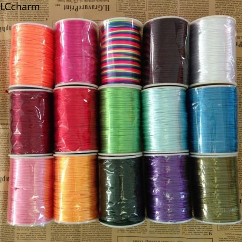 ขายส่ง 3mm DIY ไนลอนซาตินไนลอนถัก Macrame Rattail เกลียว 90 M