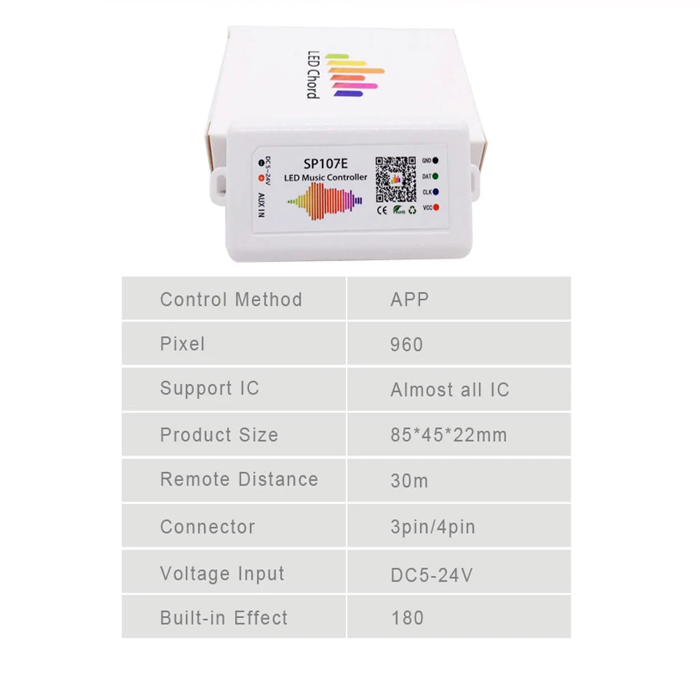 WS2812B WS2812 RGB Led Strip Light SP107E Bluetooth Music RGB Led Controller Kit 30/60LEDs/m DC5V