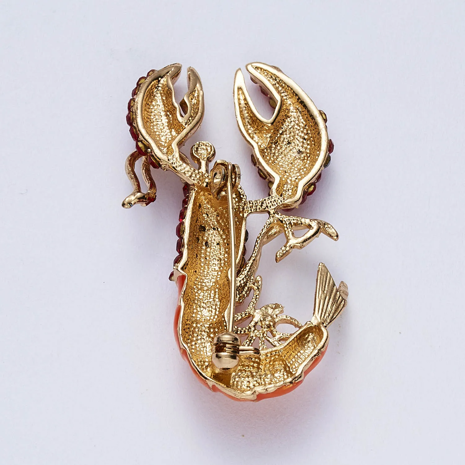 Rinhoo Vintage Rhinestone Shrimp Brooch Women Sparkling Animal Insect Lobster Badge Casual Party Banquet Brooch Lapel Pins Gifts