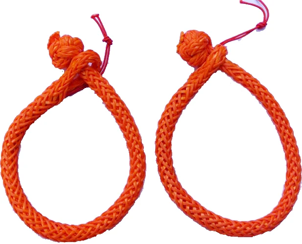 Free Shipping 2pcs Orange  4mm*80mm Synthetic Shackles BS:6200 lbs,ATV UHMWPE Rope Shackle for Recovey UTV YACHT