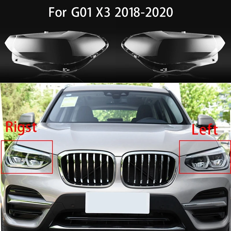 for -BMW X3 G01 2018 2019 2020 Car Headlight Cover Clear Lens Headlamp Lampshade Shell