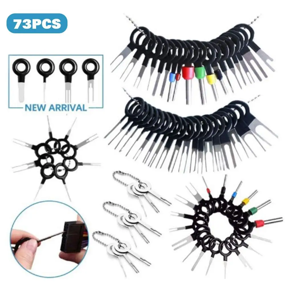 73PCS Auto Car Terminal Connector Extractor Removal Key Tool Set For Motorcycles E-Bikes And Other Household Wire Devices