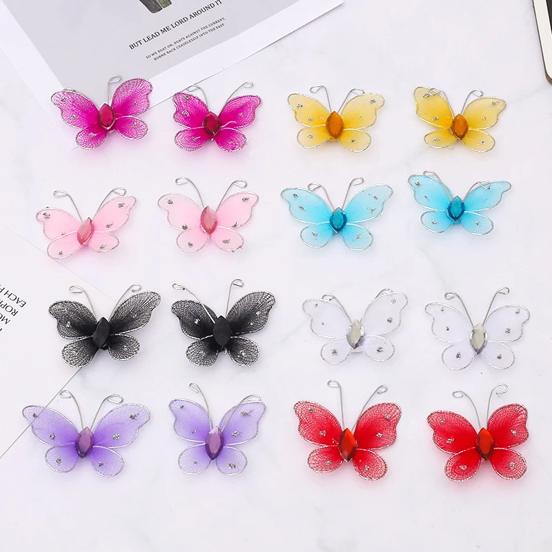 20/100Pcs Mesh 3D Multicolor PVC Butterfly Wall Stickers For Girl Kids Baby Rooms Kitchen Fridge Wedding Home Decoration