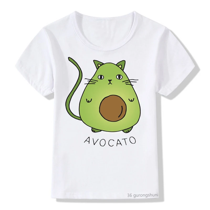 Kawaii Fruit Vegan Short Sleeve Cute T-shirt Kids Small Fresh Casual Tshirt Harajuku T Shirt Summer Tops Boys Girls Clothe