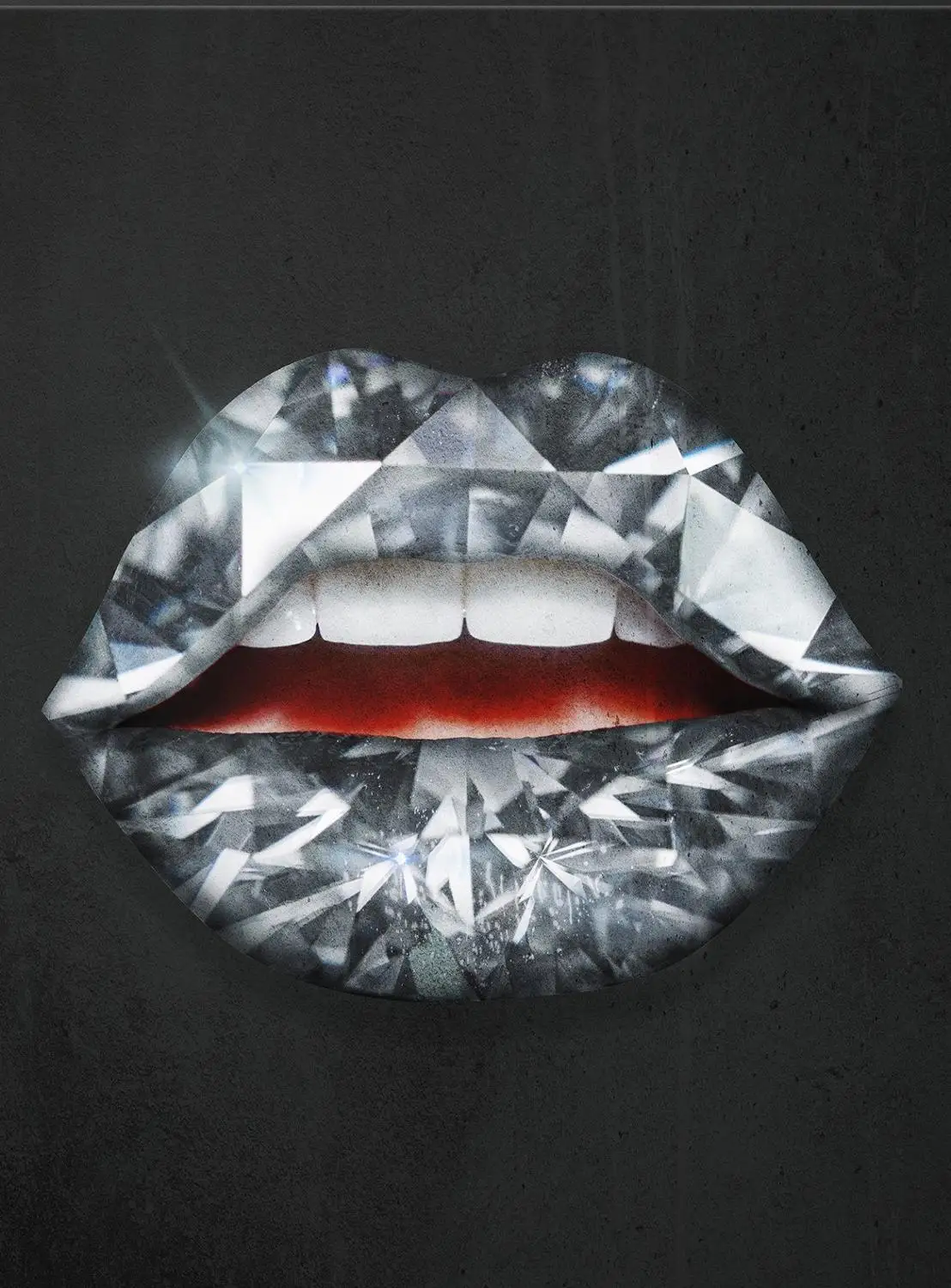Poster Modern Oil Wall Art Black Sexy Lips with Dollars Earth Canvas Painting Wall Pictures For Living Room Cuadros Home Decor
