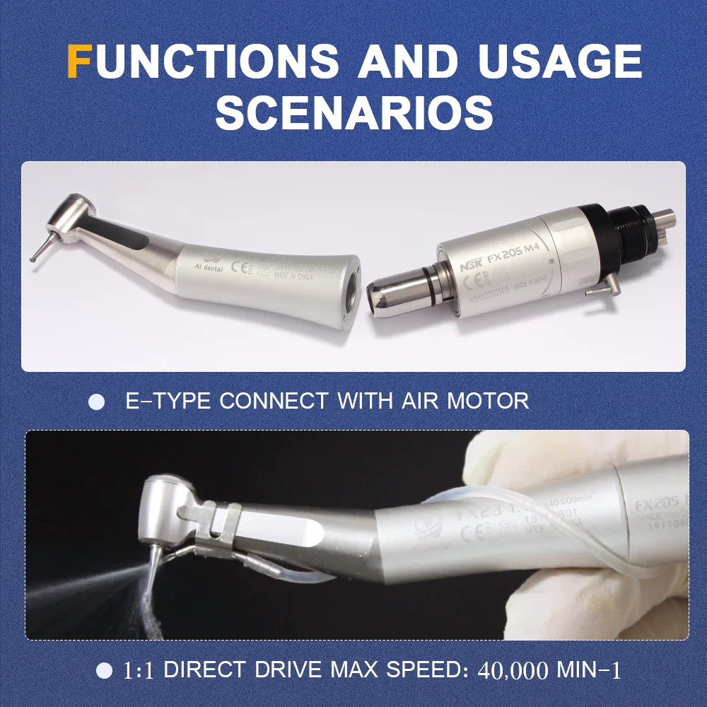 AI-FX25 contra winkel push chuck handstück 1:1 patrone & nahen welle dental zahn material ersatzteile