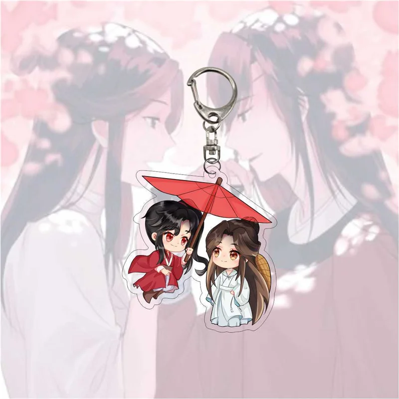 6cm Tian Guan Ci Fu Keychain Man Heaven Officials Blessing Key Chain Women Pendant Key Ring Jewelry Word of Honor Cute Key