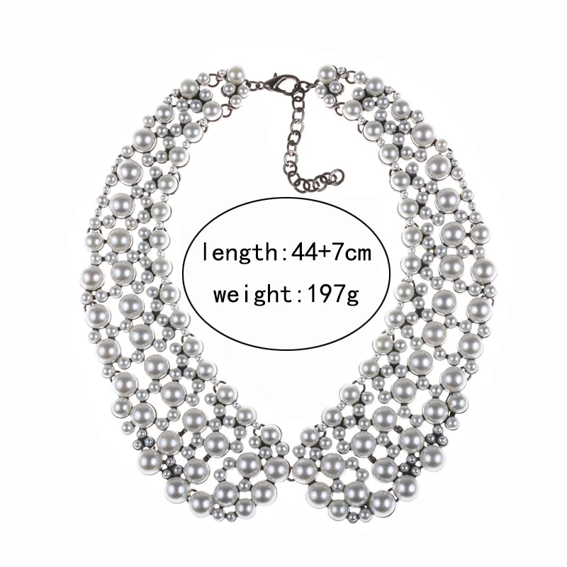 2025 New Multilayer Faux Pearl Large Collar Big Bib Choker Necklace Women Luxury Crystal Statement Necklace Indian Jewelry