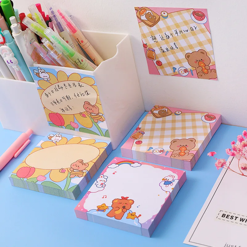 80sheets Cartoon Memo Note Student Girl Note Book Can Tear Up To Paste Cute Sticky Notes Kwaii  School Supplies Stationery