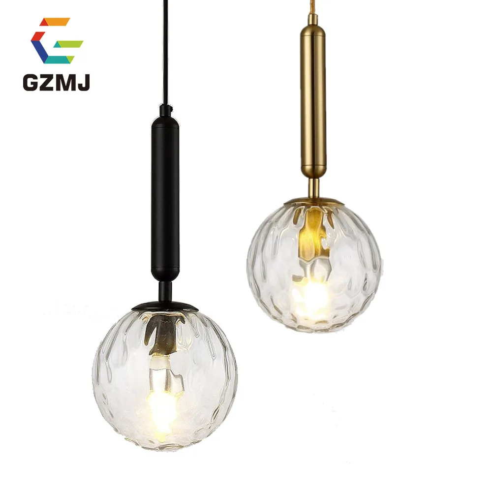 

GZMJ Suspension Wave Mike White Glass Ball Hang Modern Lamp LED Light Bedroom Bedside Lamp Restaurant Ligh