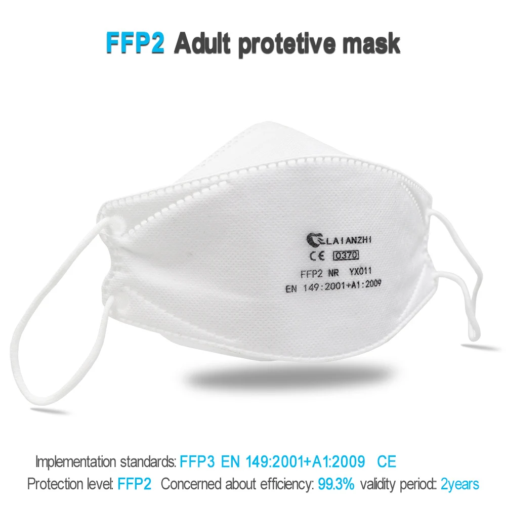 LAIANZHI FFP2 Fish Mask CECertification Protective Mask PM2.5 Hygiene Mask Fast Delivery Sport Mask Respirator Mask Mouth