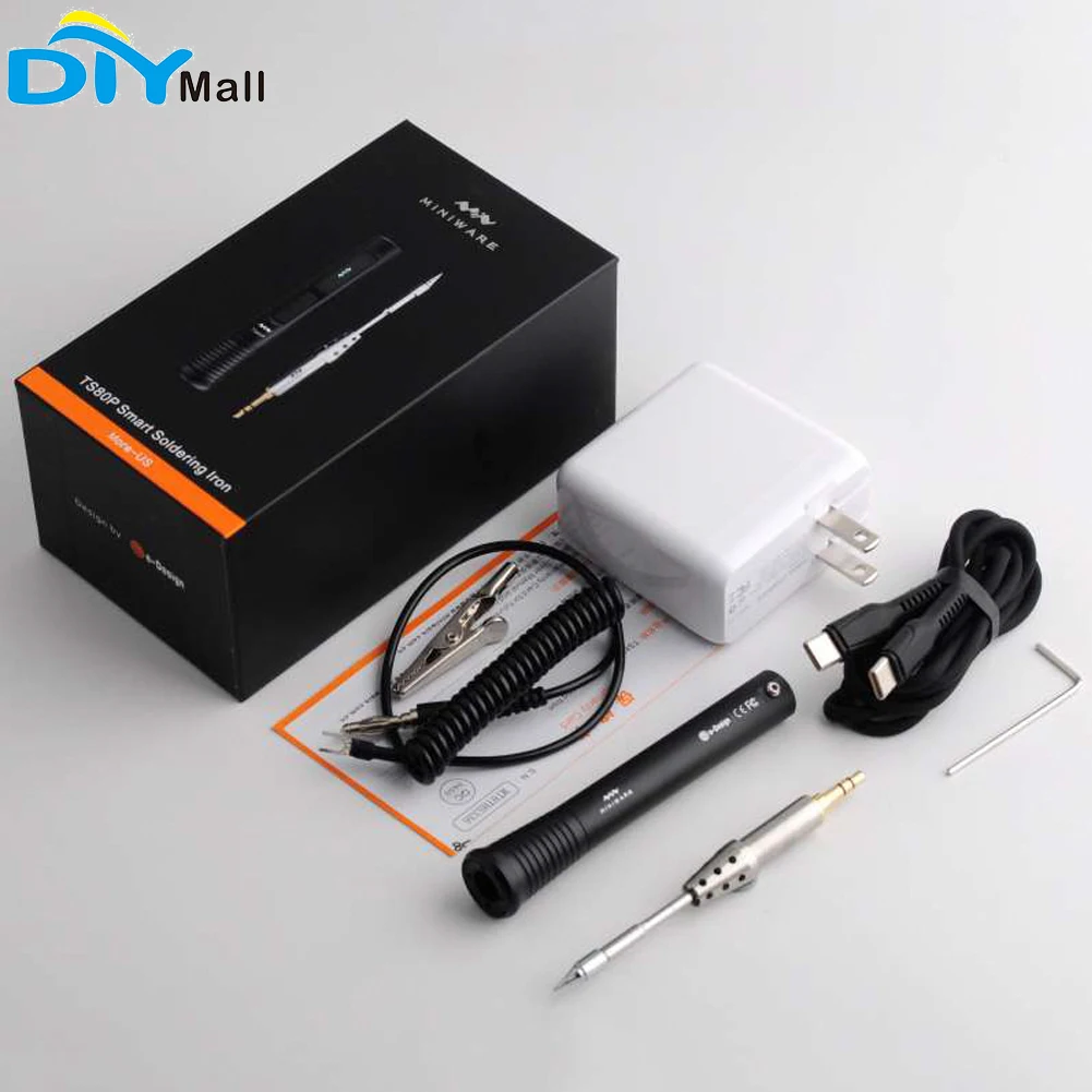 TS80P More 30W Soldering Iron Station OLED USB Type-C Programable Solder Iron Built-in STM32 Chip PD2.0/QC3.0 Standard Input